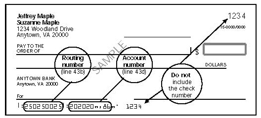 Please enter the numbers in check routing number and account number. Please enter the numbers in